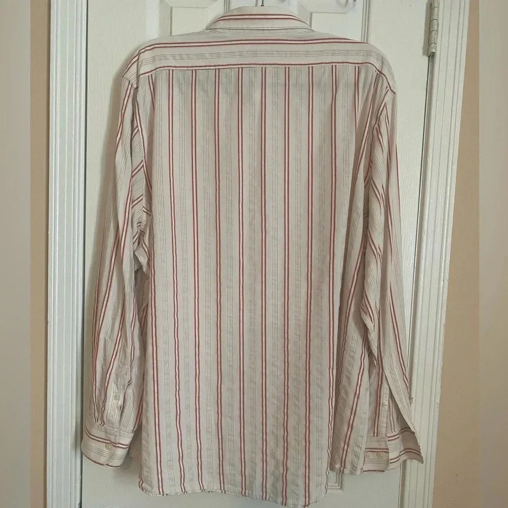 Banana Republic Men's Long Sleeve Shirt 100% Cotton‎ Cream Stripe Size XX Large